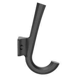 National Hardware Powell Medium Matte Black Aluminum 4-15/16 in. L Angled Hook 60 lb 1 pk