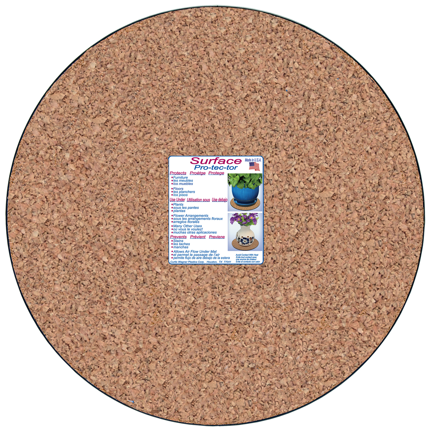 Everspring 0.5 in. H X 16 in. D Cork Planter Mat Brown - Ace Hardware