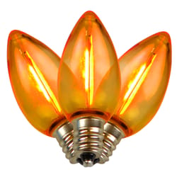Holiday Bright Lights LED C7 Orange 25 ct Christmas Light Bulbs