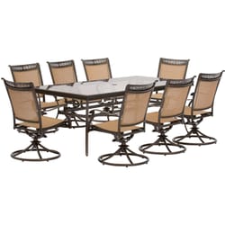 Hanover Fontana 9 pc Brown Aluminum Dining Set