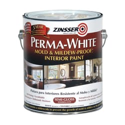 Zinsser Perma-White Semi-Gloss White Water-Based Mold and Mildew-Proof Paint Interior 1 gal