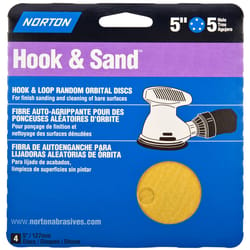 Norton Hook & Sand 5 in. Aluminum Oxide Hook and Loop A290 Sandpaper Vacuum Disc 120 Grit Medium 4 p