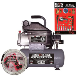 Iron Horse 2 gal Horizontal Portable Air Compressor Kit 115 psi 1.5 HP