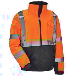 Ergodyne GloWear XL Long Sleeve Unisex Hooded Bomber Jacket Orange