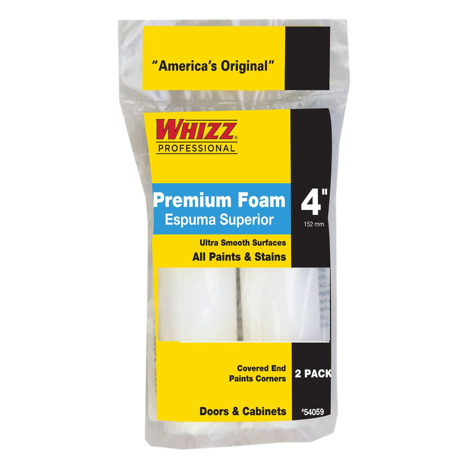 Whizz Foam 4 in. W X 1/2 in. Mini Paint Roller Cover 2 pk Ace Hardware