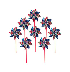 In The Breeze Multicolored Mylar 11 in. H Stars & Stripes Patriotic Pinwheel