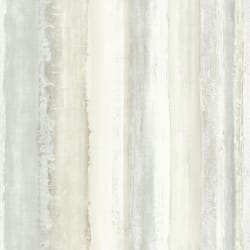 RoomMates 16.5 ft. L Watercolor Stripe Tan Vinyl Peel and Stick Wallpaper