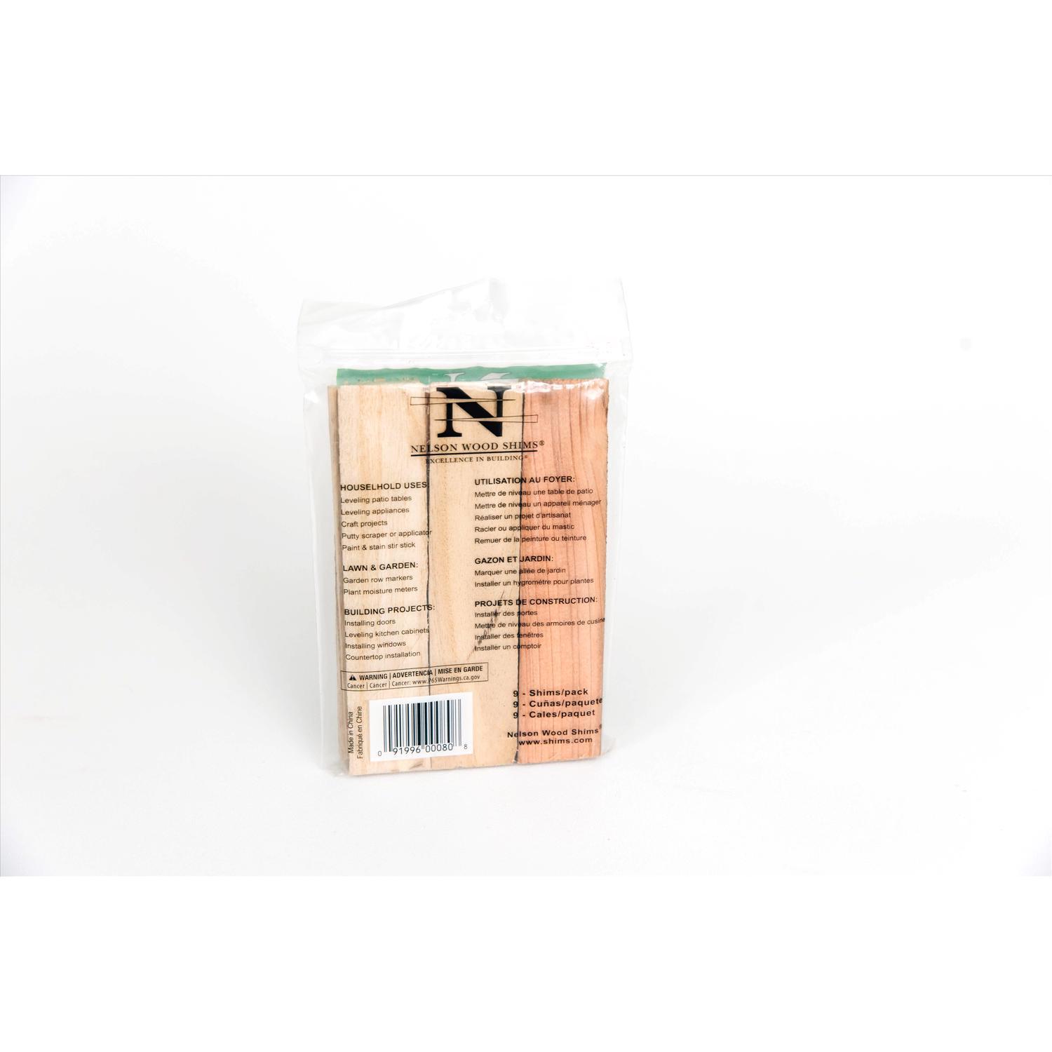 Nelson 1.5 in. W X 6 in. L Wood Shim 9 pk Nelson 1.5 in. W X 6 in. L Wood Shim 9 pk