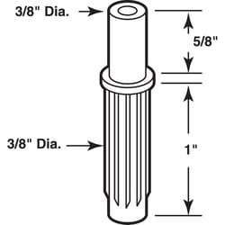 Prime-Line 3/8 in. D White Plastic Bi-fold Door Pivot 4 pc