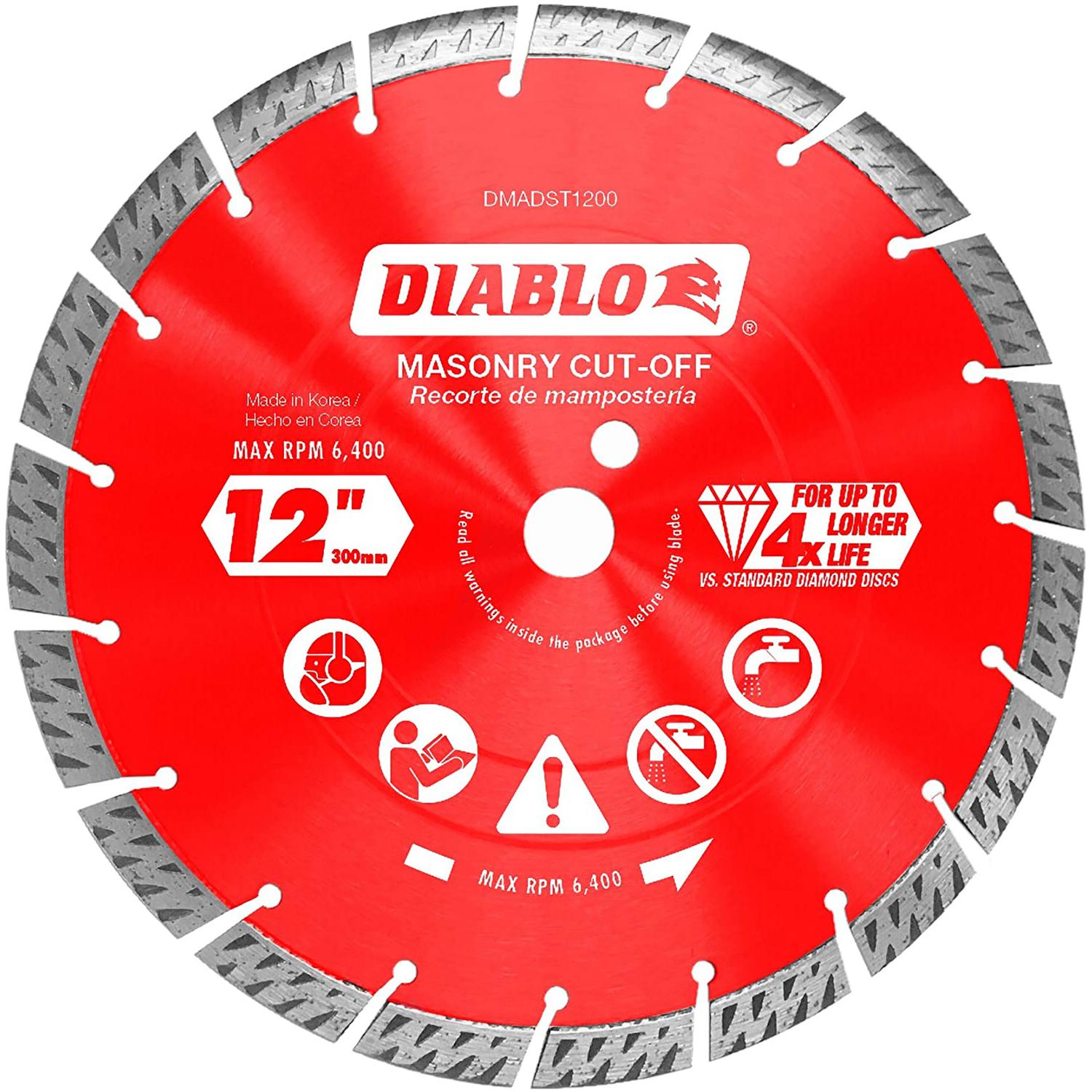 Diablo 12 in. D X 1 in. Diamond Turbo Rim Masonry Cut-Off Disc Sansujyuku sansujyuku.com