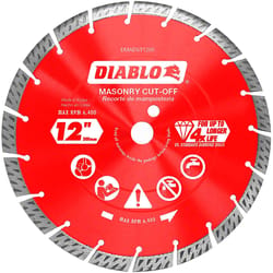 Diablo 12 in. D X 1 in. Diamond Turbo Rim Masonry Cut-Off Disc