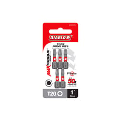 Diablo Torx #20 X 1 in. L Driver Bit Black Oxide 5 pk