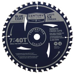 Century Drill & Tool 7-1/4 in. D Contractor Series Carbide Tipped Circular Saw Blade 40 teeth 1 pc