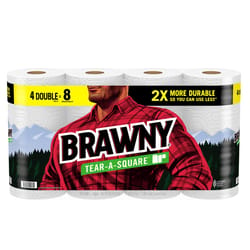 Brawny Tear-a-Square Paper Towels 120 sheet 2 ply 4 pk