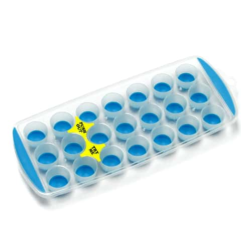 Collections Etc Easy Release Ice Cube Trays with Snap Close Lids - Set of 2 - White