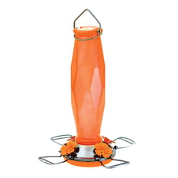 More Birds Oriole 15 oz Glass/Metal Prism Bird Feeder 4 ports