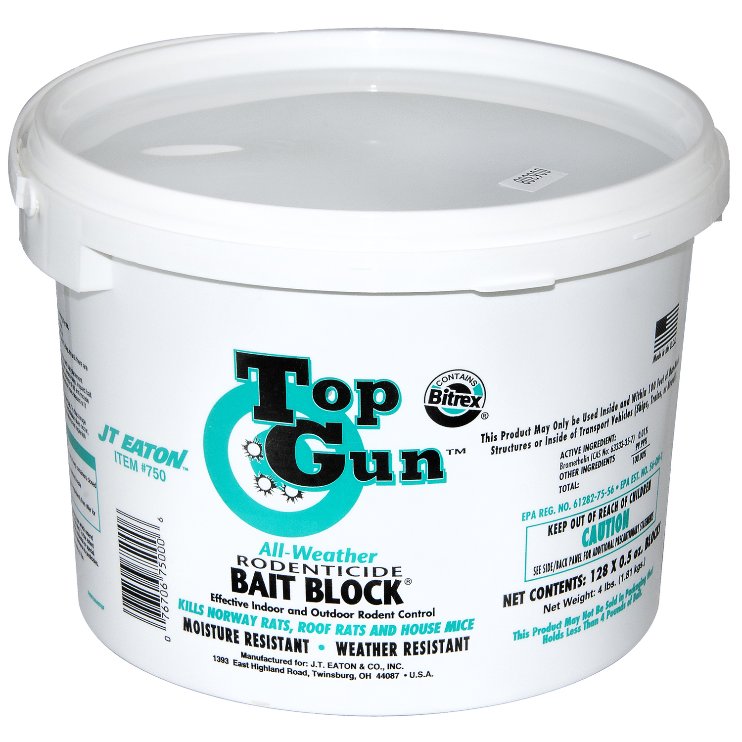 JT Eaton Top Gun Toxic Bitrex Bait Blocks For Mice and Rats 4 lb