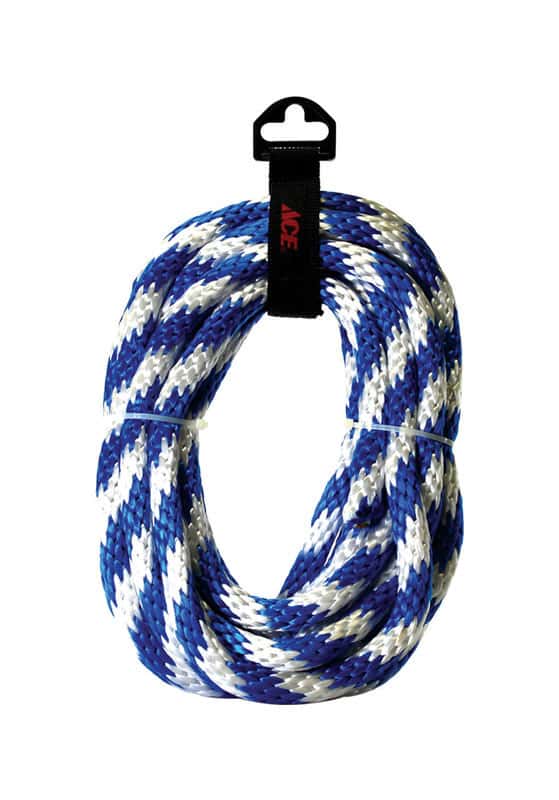 Ace 5/8 in. D X 20 ft. L Blue/White Solid Braided Poly Derby Rope