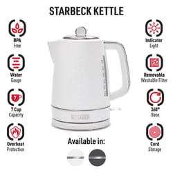 Haden Starbeck White ABS 1.7 L Electric Tea Kettle