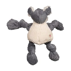 HuggleHounds HuggleMutt Gray/White Plush Roscoe Knottie Pet Toy Small 1 pk