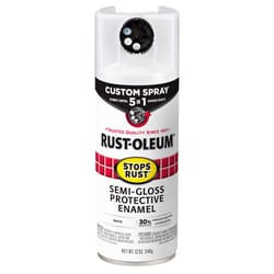 Rust-Oleum Stops Rust Custom Spray 5-in-1 Semi-Gloss White Spray Paint 12 oz