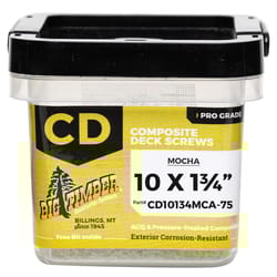 Big Timber No. 10 Sizes X 1-3/4 in. L Mocha Star Trim Head Composite Deck Screws 1 lb 75 pk