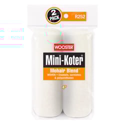 Wooster Mini-Koter Mohair Blend 4 in. W X 1/4 in. Mini Paint Roller Cover 2 pk
