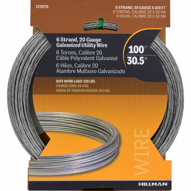 Hillman 0.096 0.099 in. Dia. x 100 ft. L Galvanized Steel 20 Ga. Wire