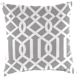 Jordan Manufacturing Gray Geometric Polyester Throw Pillow 4 in. H X 18 in. W X 18 in. L