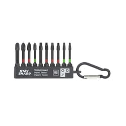 Stay Sharp Phillips/Square Recess/Torx 2 in. L Torsion Screwdriver Bit Set S2 Tool Steel 10 pc