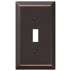Amerelle Century Aged Bronze 1 gang Stamped Steel Toggle Wall Plate 1 pk