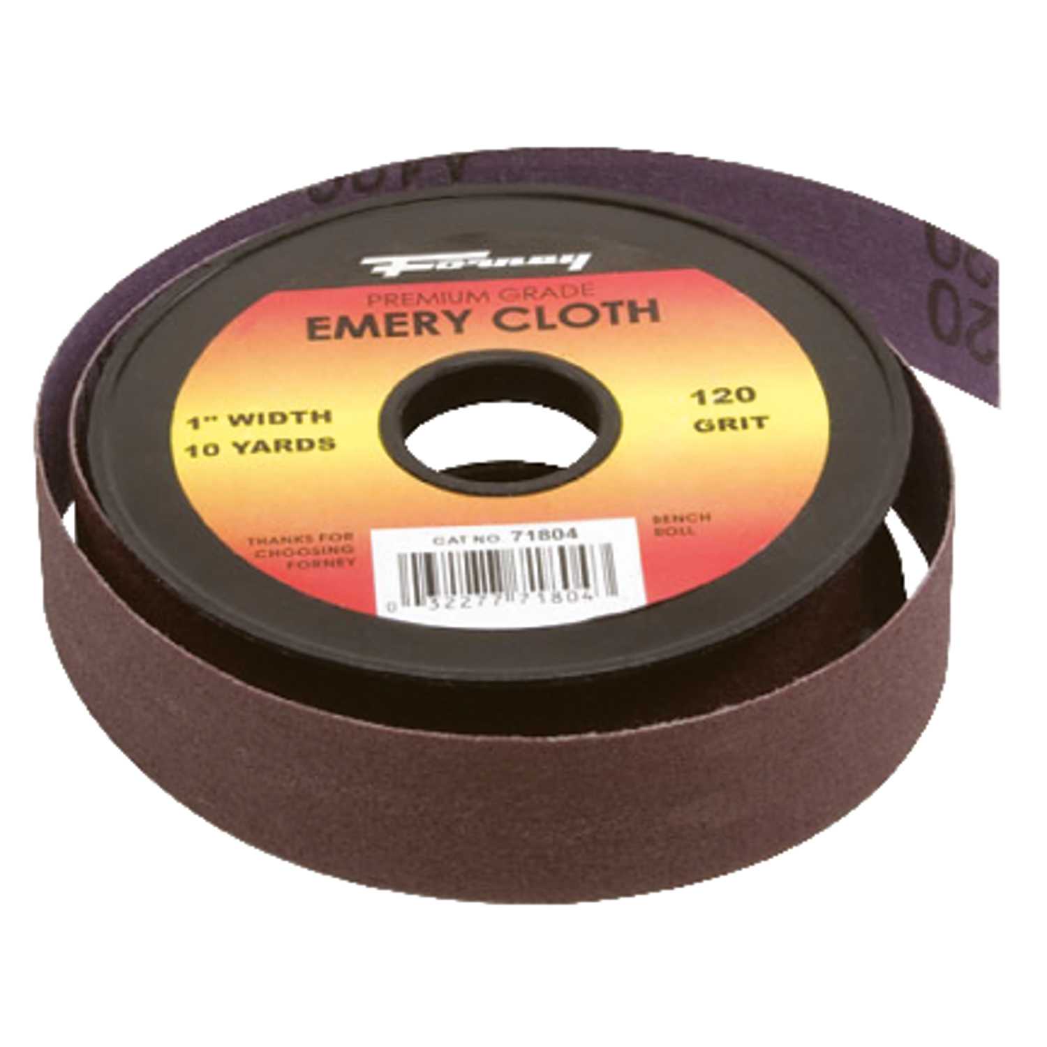 Forney Emery Cloth 360 in. L x 10 yd. L x 1 in. W 120 Grit Fine Emery