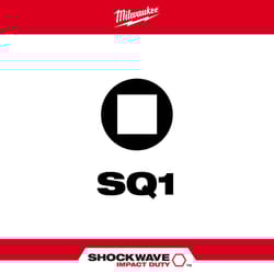 Milwaukee Shockwave Square #1 X 1 in. L Screwdriver Bit Steel 5 pc