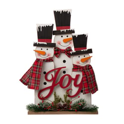 Glitzhome Muticolored Snowman Family Table Decor 18 in.