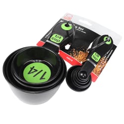 Chef Craft Black/Green Polypropylene/TPR Measuring Cup and Spoon Set