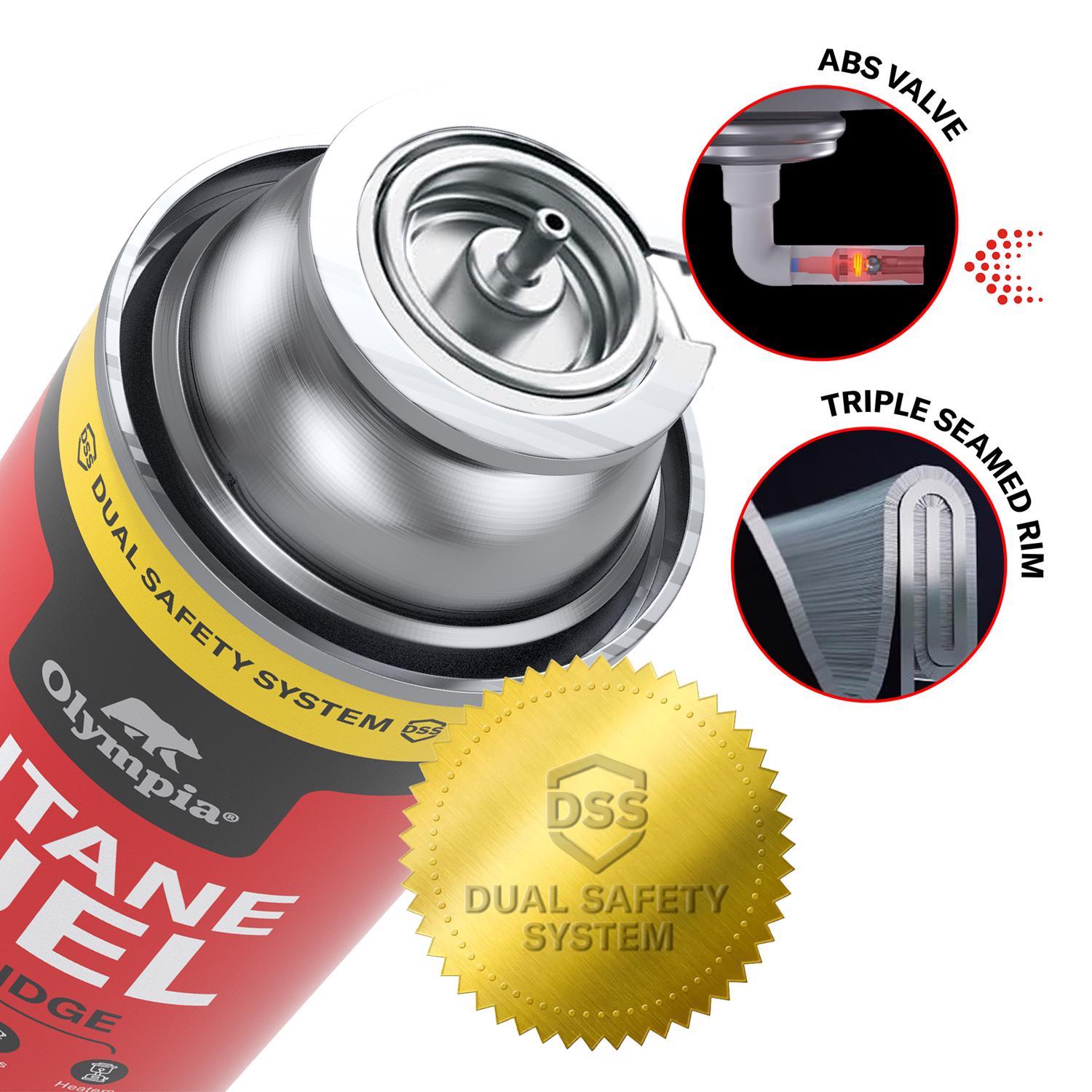 Olympia Red Butane Fuel 7.8 in. H X 8 in. W X 2.7 in. L 8 oz 3 pc