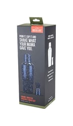 Foster & Rye 26 oz. Blue Stainless Steel Cocktail Shaker and Double Jigger