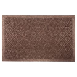 Entryways 35 in. W X 22 in. L Brown Fleur de Lis Polypropylene Door Mat