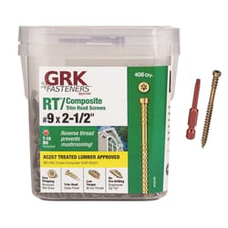 GRK Fasteners RT Composite No. 9 X 2-1/2 in. L Star Coated Reverse Screws 408 pk