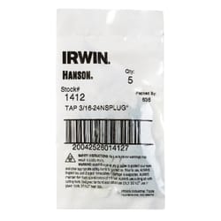 Irwin Hanson High Carbon Steel SAE Fraction Tap 3/16 in. 1 pc