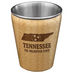 Totally Bamboo 2 oz Brown/Silver Stainless Steel/Wood Tennessee Shot Glass