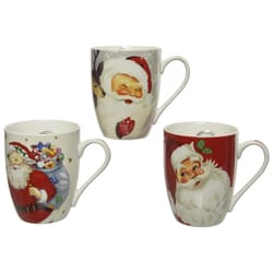 Decoris Multicolored Santa Mug Indoor Christmas Decor 3.94 in.