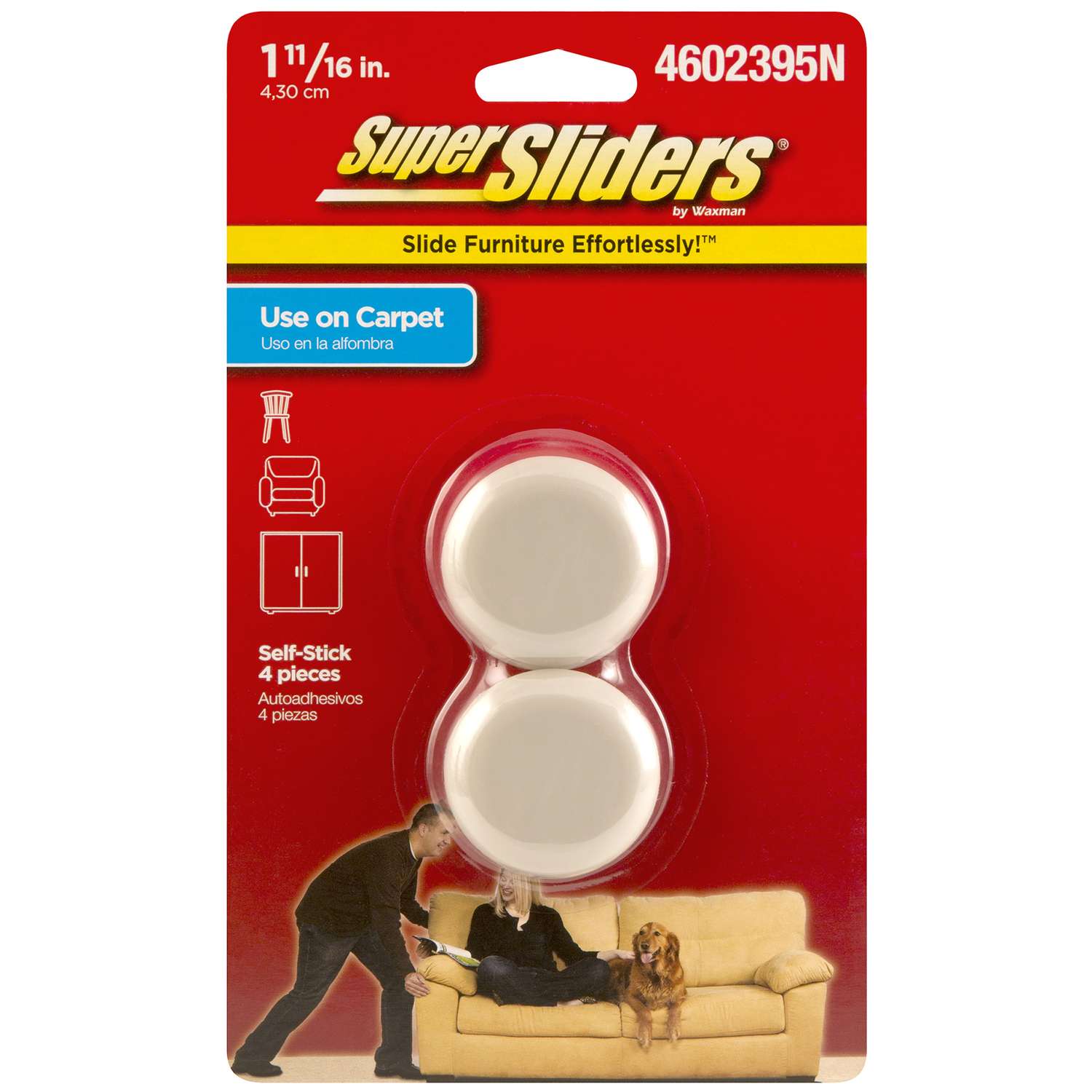 SuperSliders Beige 11/16 in. Adhesive Plastic Chair Glide 4 pk Ace