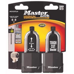 Master Lock Magnum 2 in. H X 1-5/16 in. W X 2 in. L Steel Ball Bearing Locking Weather-Resistant Pad