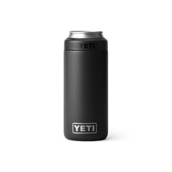 YETI Rambler 12 oz Black BPA Free Colster Slim Can Insulator