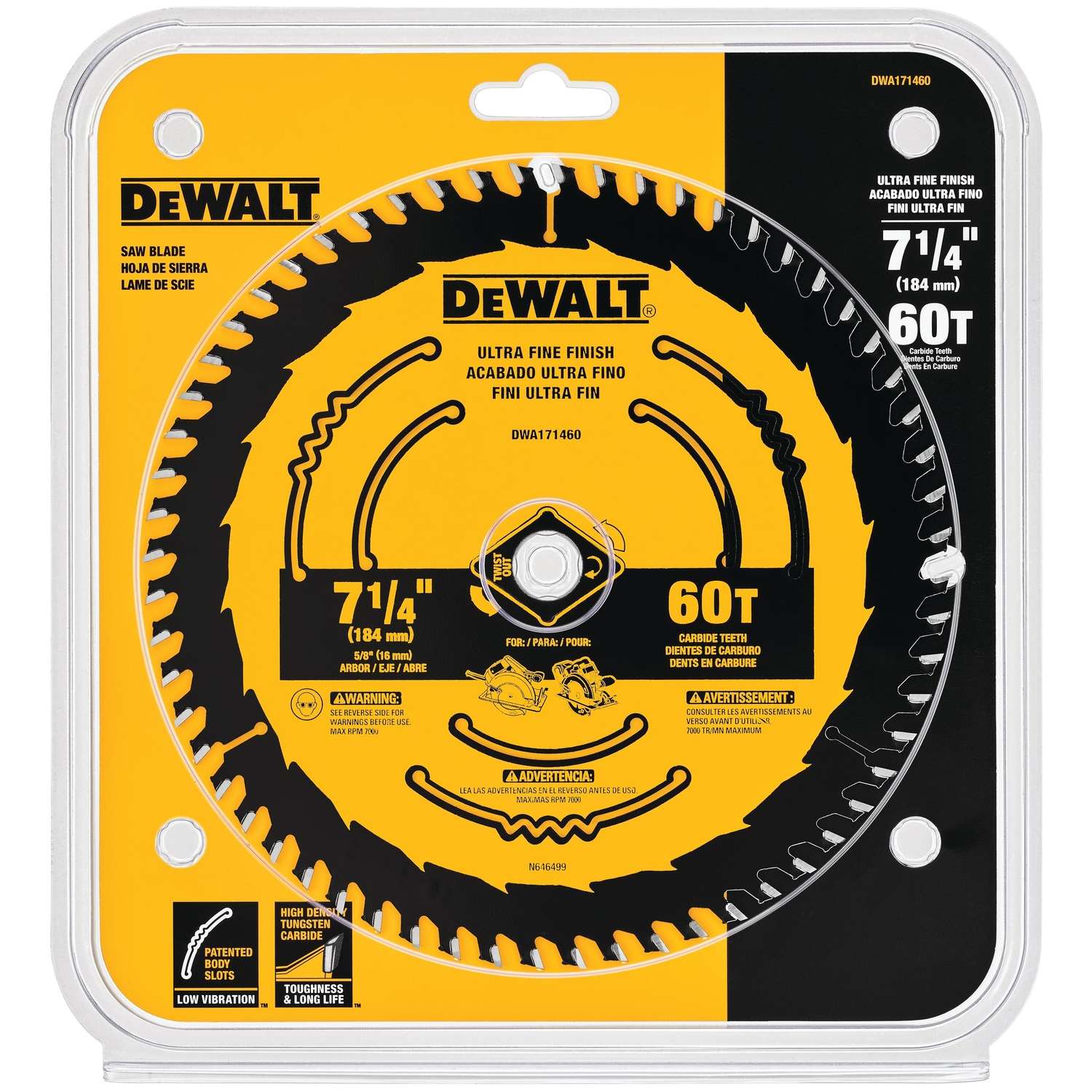 Dewalt 7 1 4 In D X 5 8 In S Tungsten Carbide Circular Saw Blade 60 Teeth 1 Pk Ace Hardware