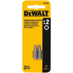 DeWalt Square Recess #2 in. X 1 in. L Screwdriver Bit Heat-Treated Steel 2 pc