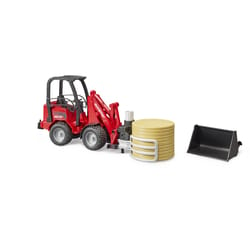 Bruder Schaffer Compact Loader with Bale Gripper + Bale Multicolored