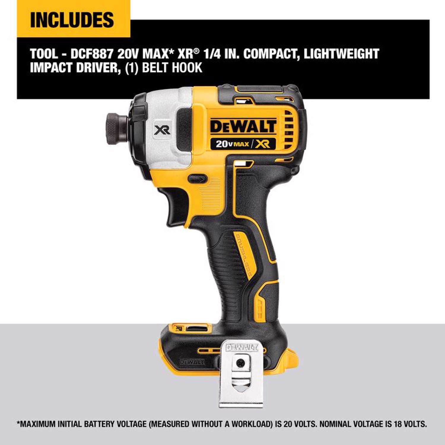 Shop DEWALT Impact Ready Right Angle Drill Attachment & Brushless 20-volt  Max 1/4-in Variable Speed Brushless Cordless Impact Driver (2-Batteries  Included) at