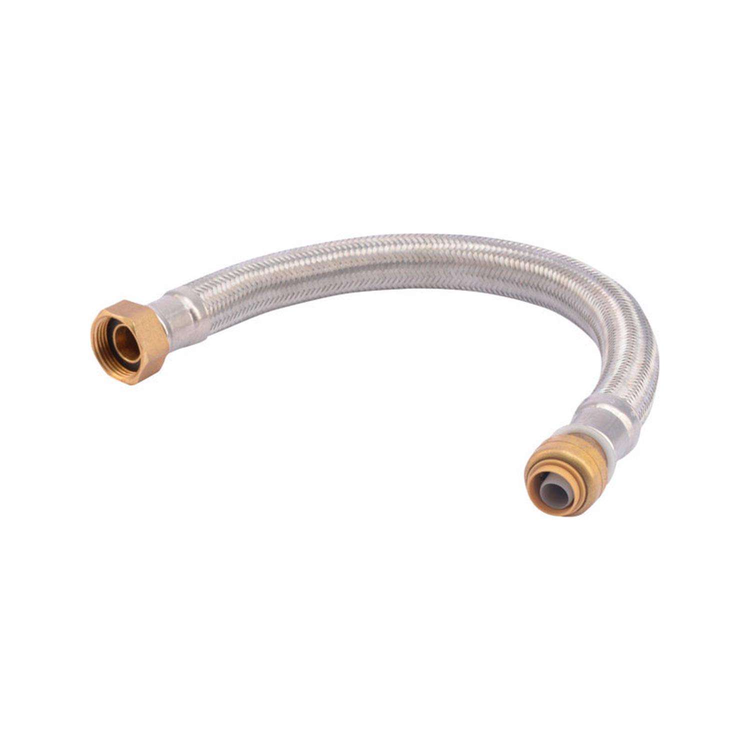 SharkBite 1/2 in. Push Fit X 3/4 in. D FIP 15 in. Stainless Steel Water  Heater Supply Connector - Ace Hardware
